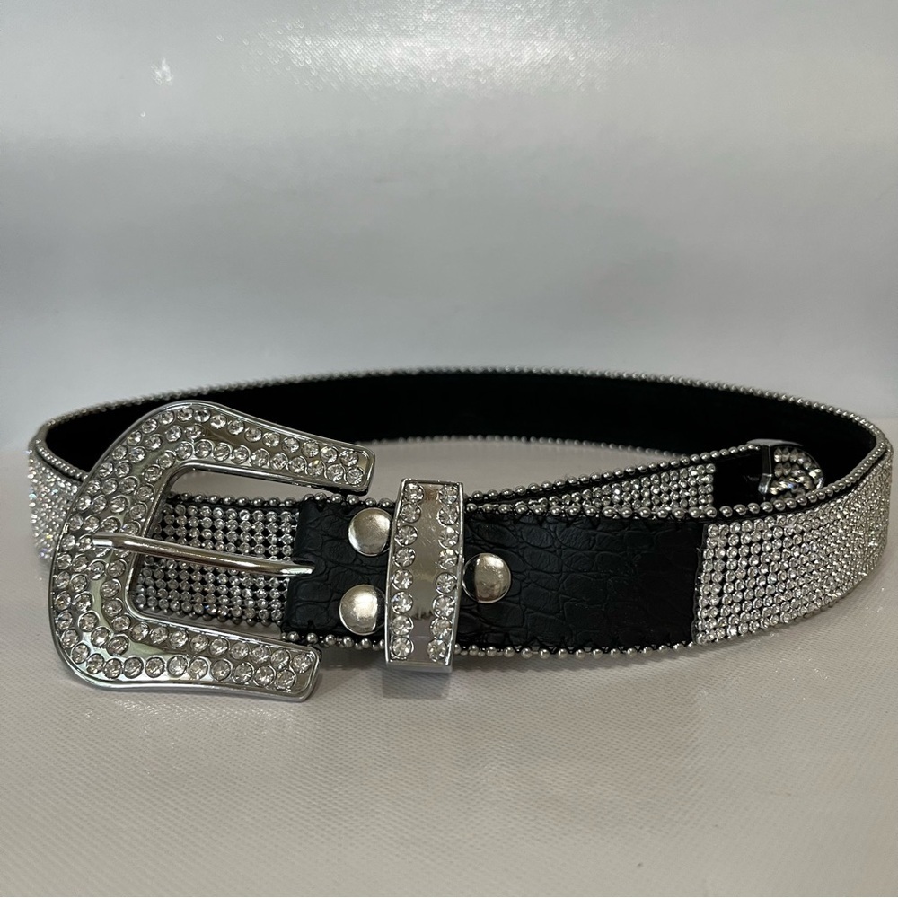 Rhinestones Western Leather Belt